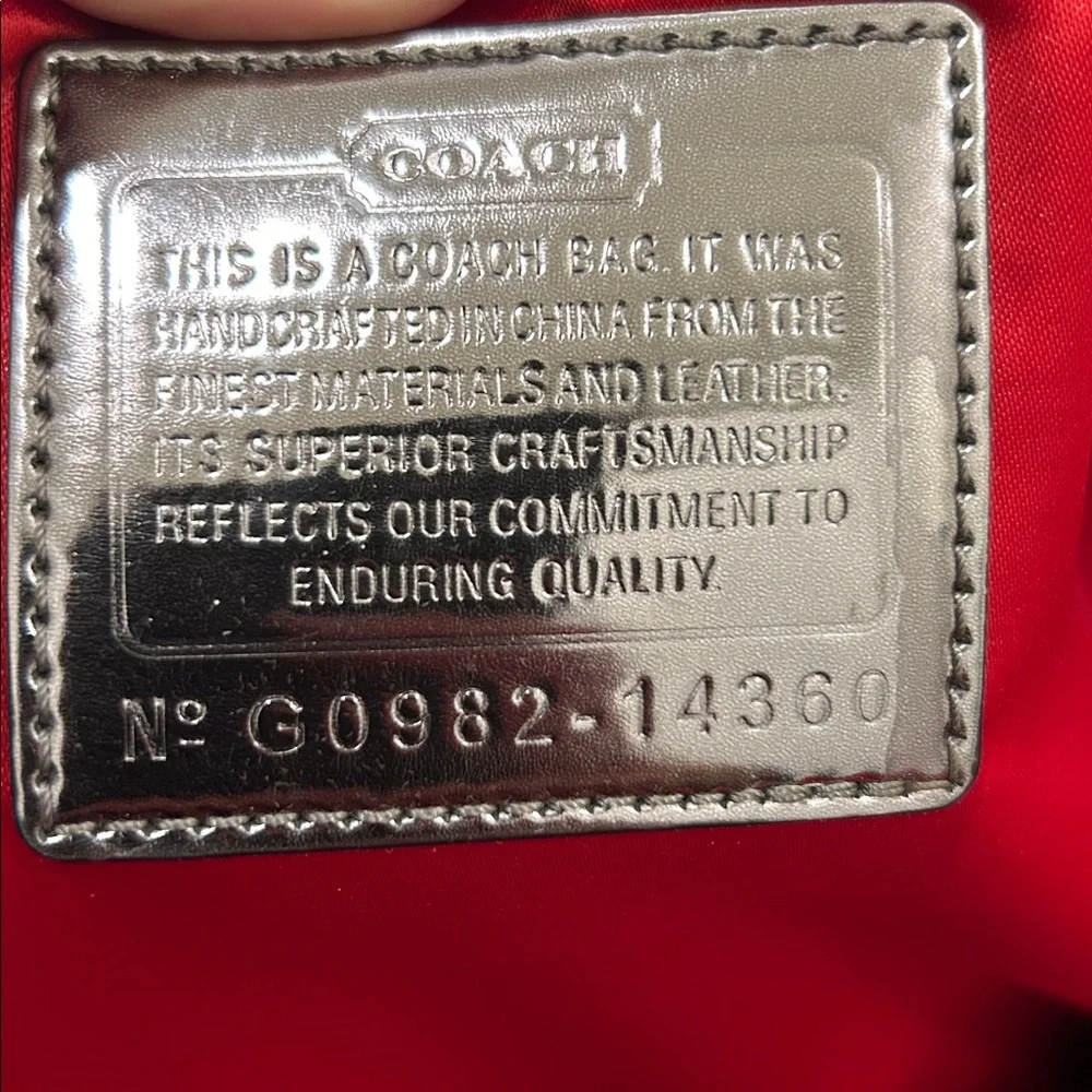 Coach (EUC) Poppy Black and Red Plaid Tote with Black Sequin Trimming & Handles - Picture 4 of 15